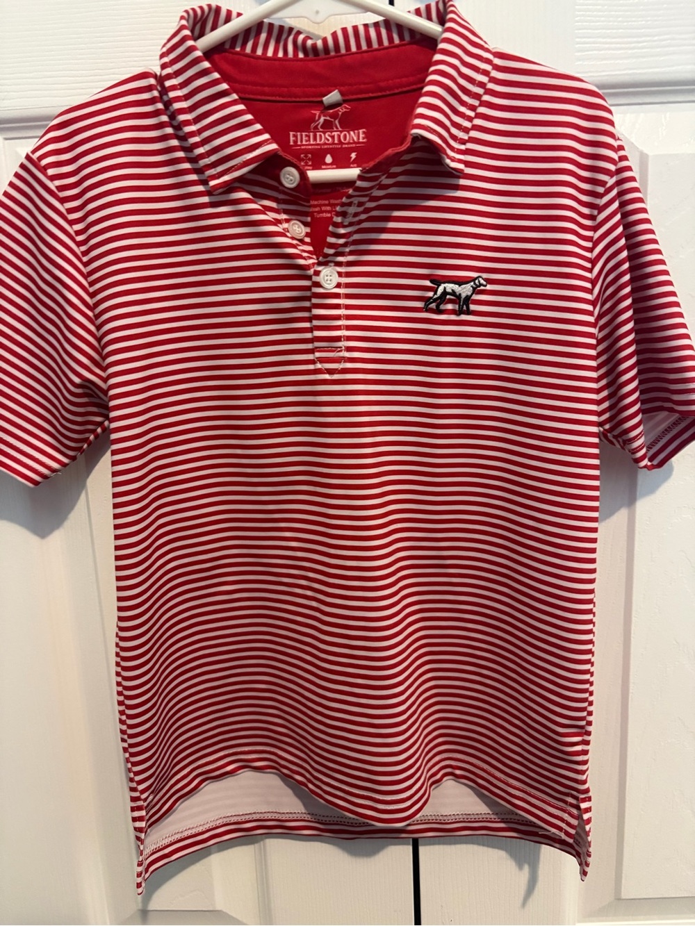 Fieldstone Boys' Red & White Striped Polo Shirt
